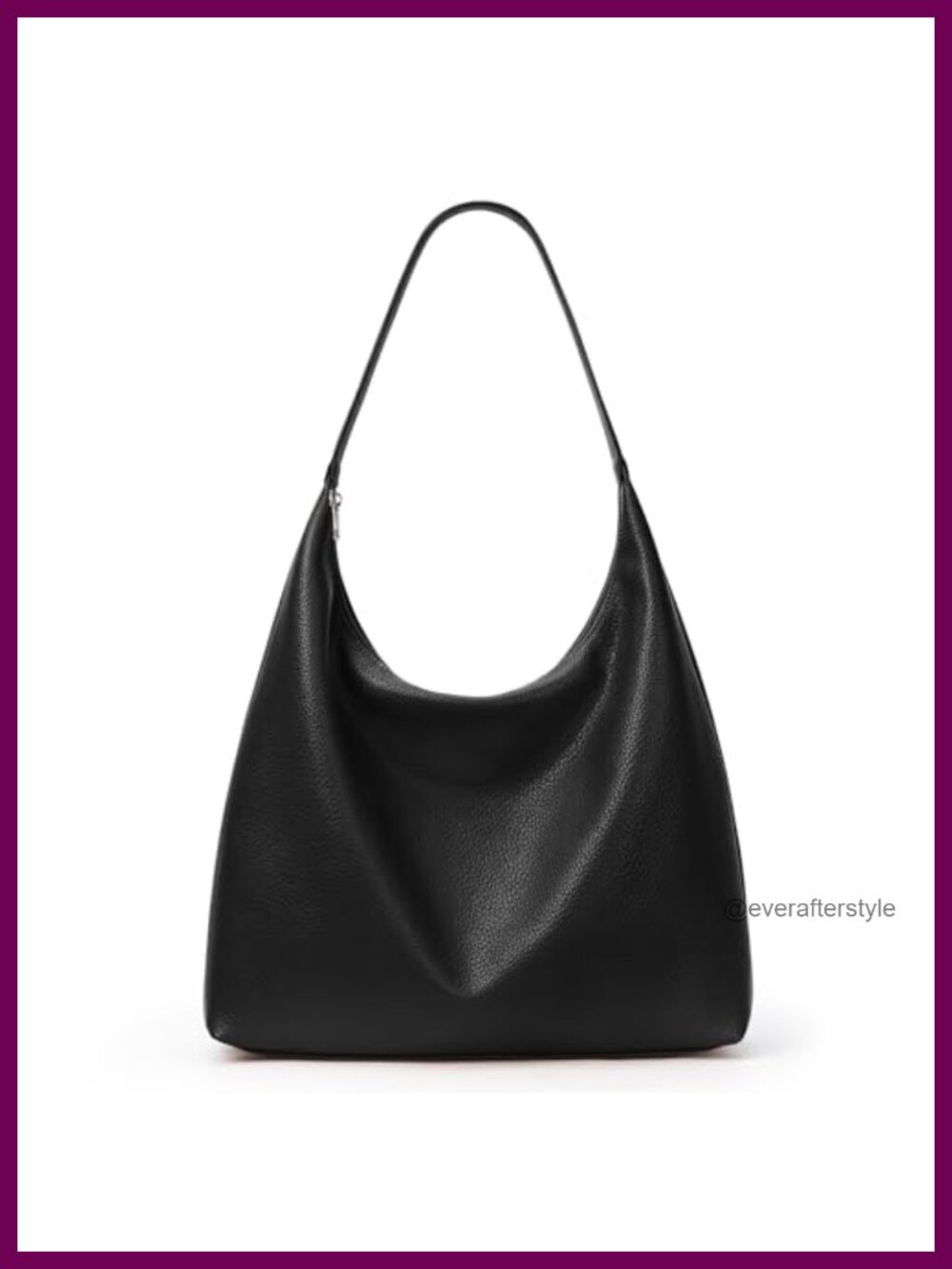 KALIDI Slouchy Hobo Tote Vegan Leather Zipper Shoulder Bag